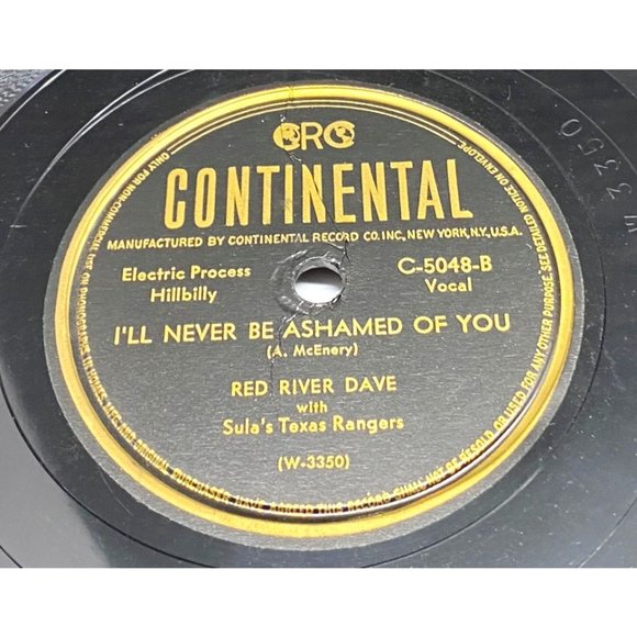 Lot of 3 Red River Dave 10" Records 78RPM Continental 5048 3017 3019 Country - Picture 4 of 9